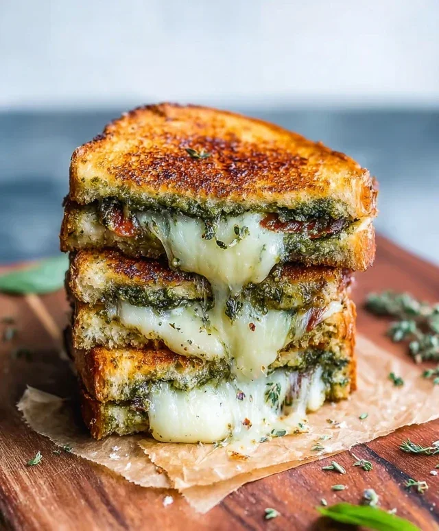 Sourdough Pesto Grilled Cheese