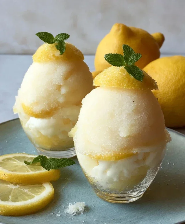 Sorbetto di Limone Dressed Up in a Frozen Lemon Shell