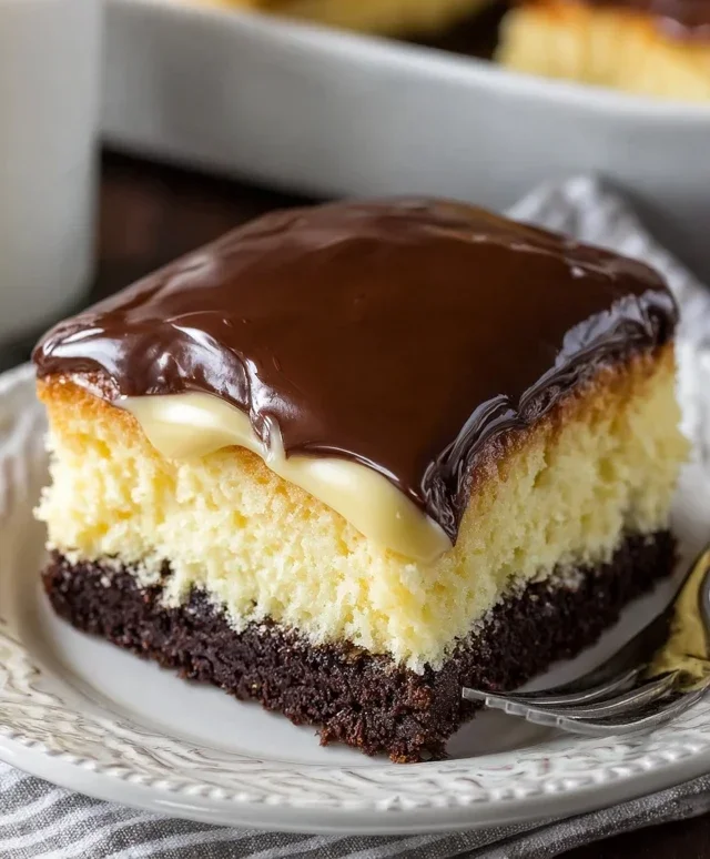 Boston Cream Poke Cake