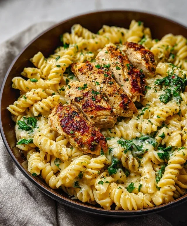 Healthy Garlic Parmesan Chicken Pasta