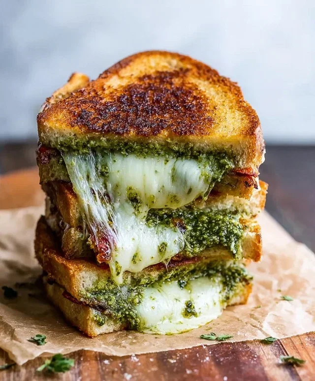 Sourdough Pesto Grilled Cheese