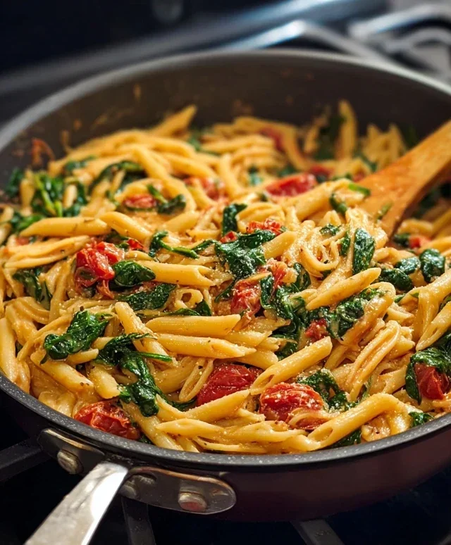 One-Pot Spinach Tomato Pasta