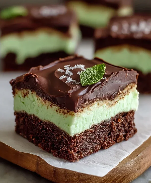 Triple-layer chocolate mint squares