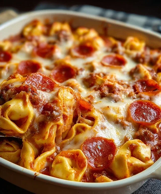 Cheese Tortellini Beef Beef Pepperoni Pizza Casserole
