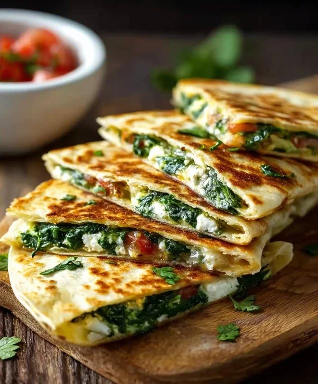 Spinach and Feta Quesadillas