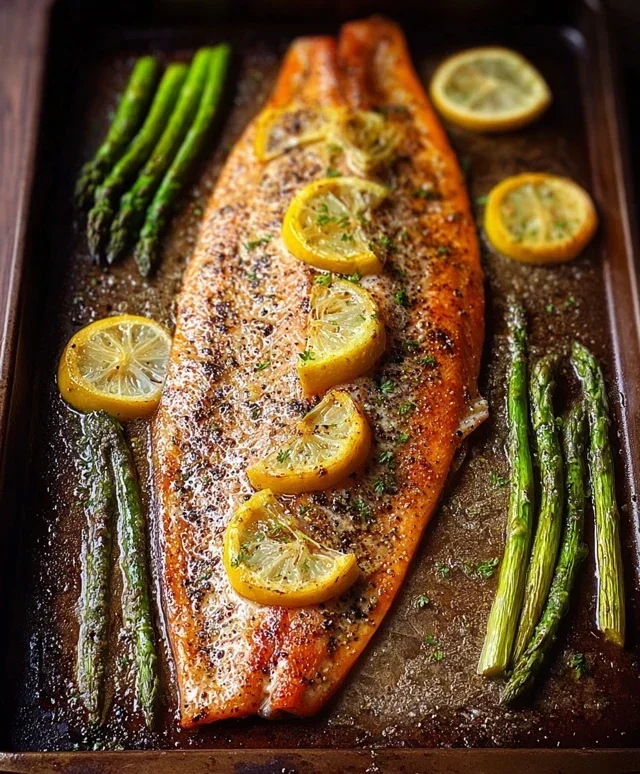 Baked Rainbow Trout with Lemon, Pepper, and Garlic
