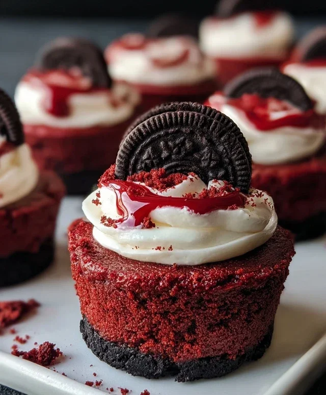 Mini Red Velvet Oreo Cheesecakes