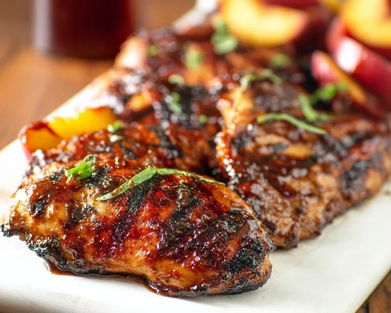 Grilled Bourbon Extract Extract Peach BBQ Chicken