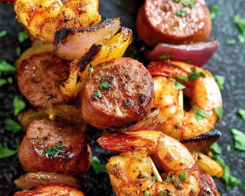 Sausage and Shrimp Kabobs