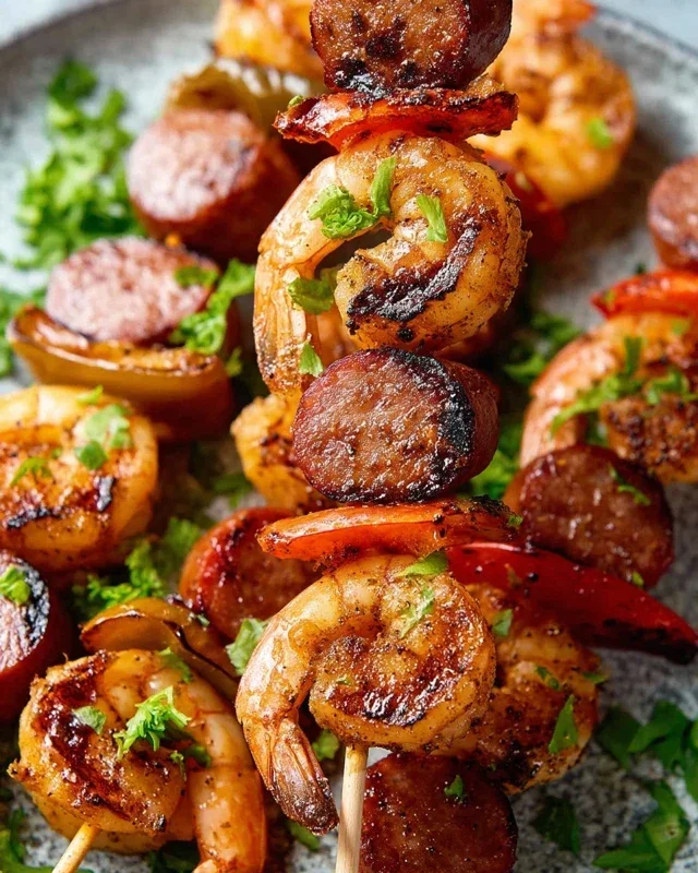 Sausage and Shrimp Kabobs
