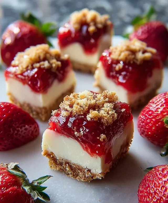Strawberry Crunch Cheesecake Bites