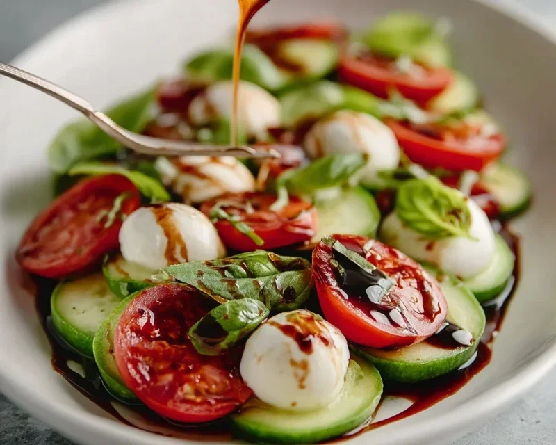 Fresh Cucumber Caprese Salad