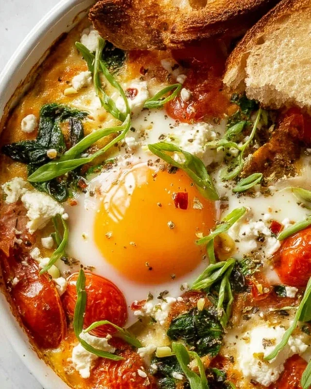 Baked Feta Eggs