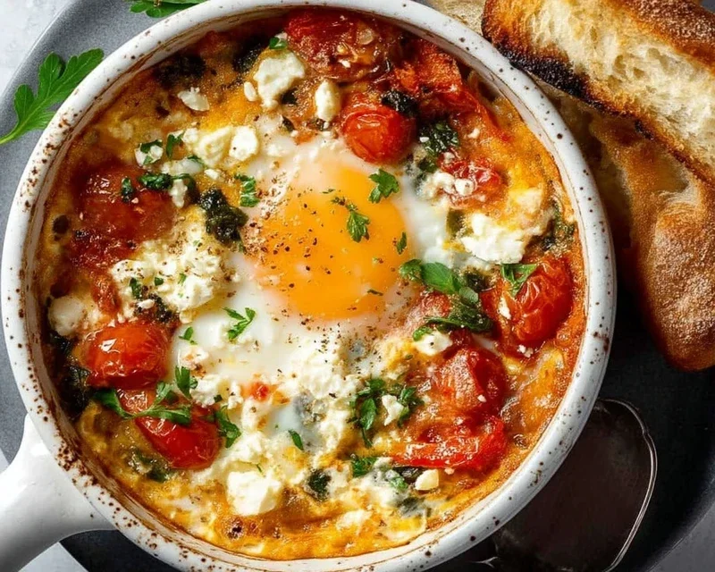 Baked Feta Eggs