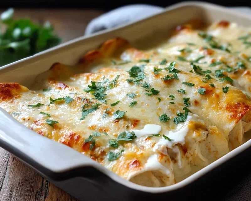 Creamy White Chicken Enchiladas