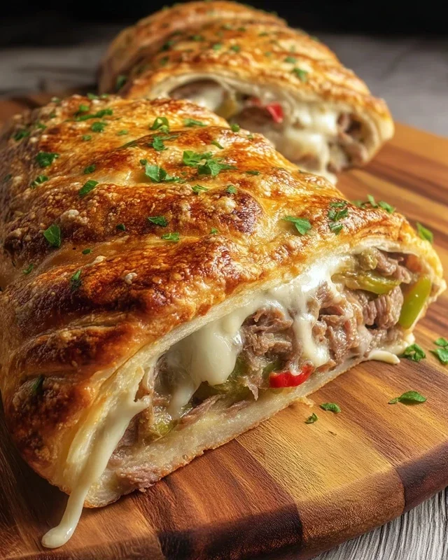 Philly Cheesesteak Stromboli