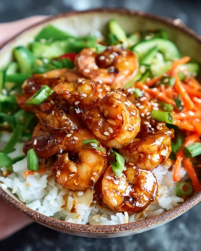 Honey Garlic Shrimp Bowls