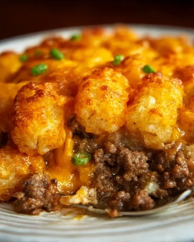Tater Tot Casserole with Ground Beef