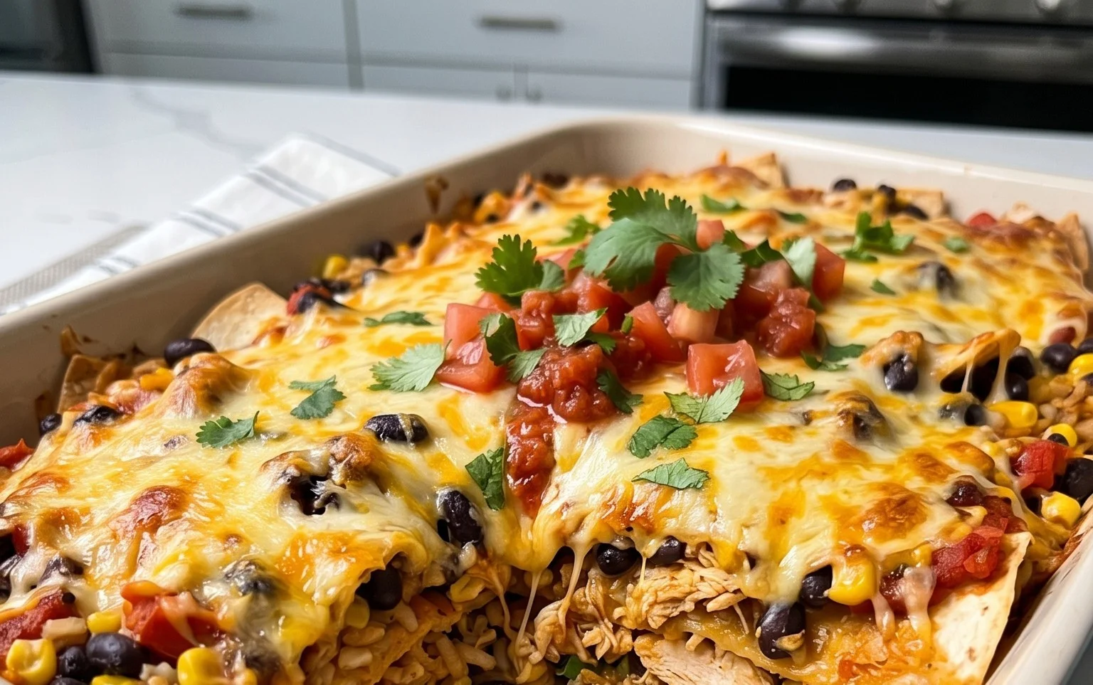 Easy Chicken Burrito Casserole