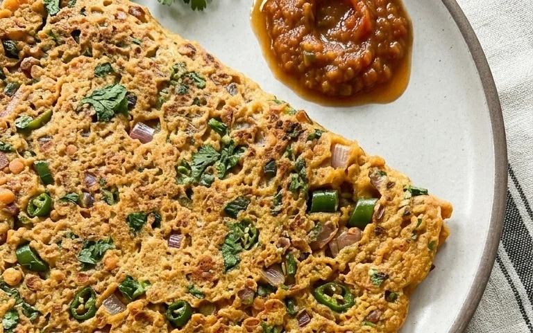 Masoor Dal Chilla | Savory Red Lentil Pancakes