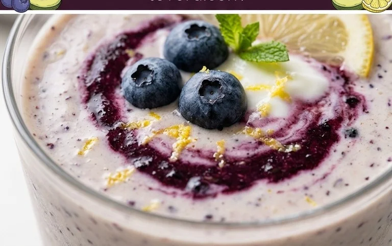 Blueberry Avocado Smoothie With Lemon & Yogurt