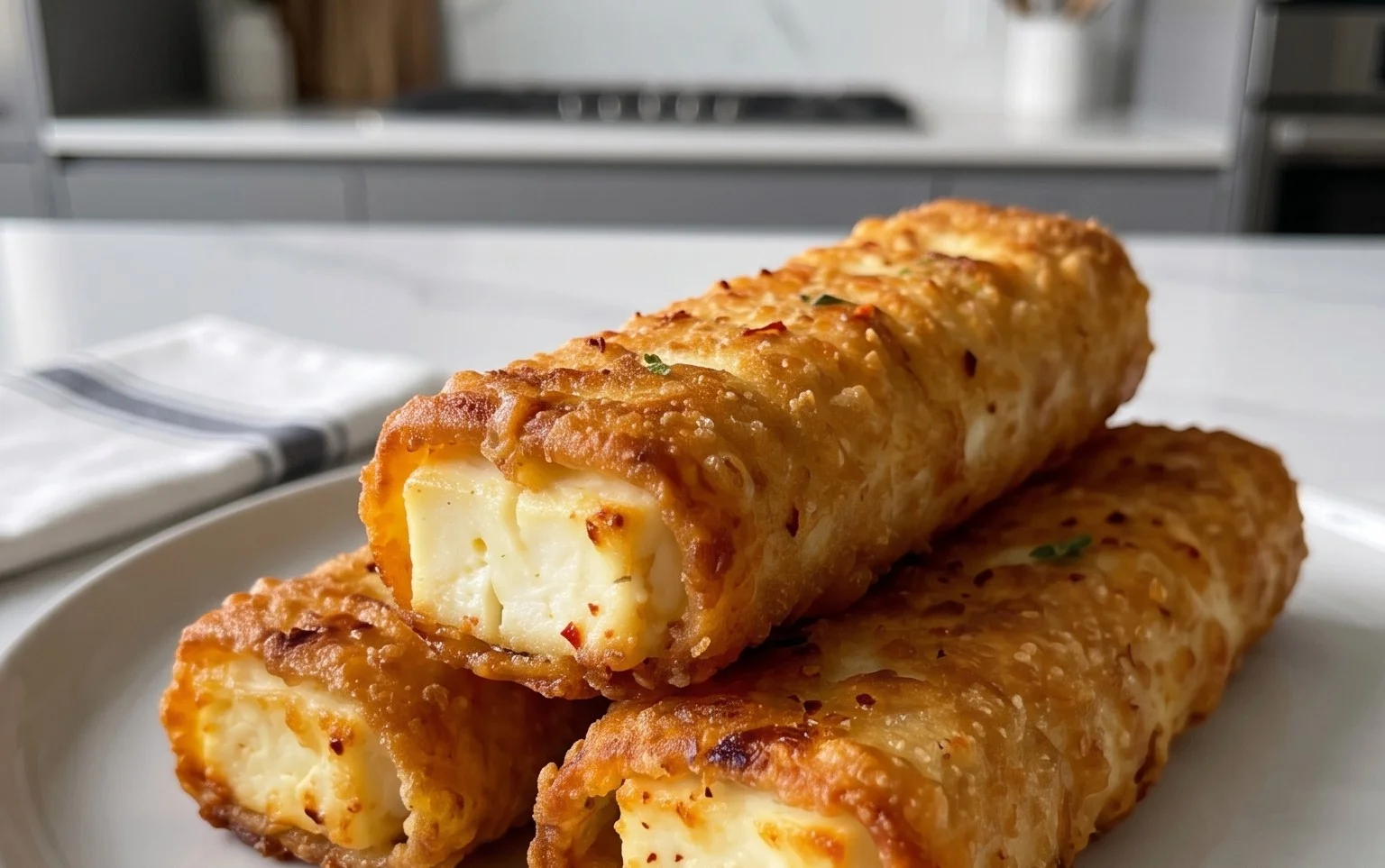 Indulgent Oven Fried Feta Rolls with Chili Honey Magic