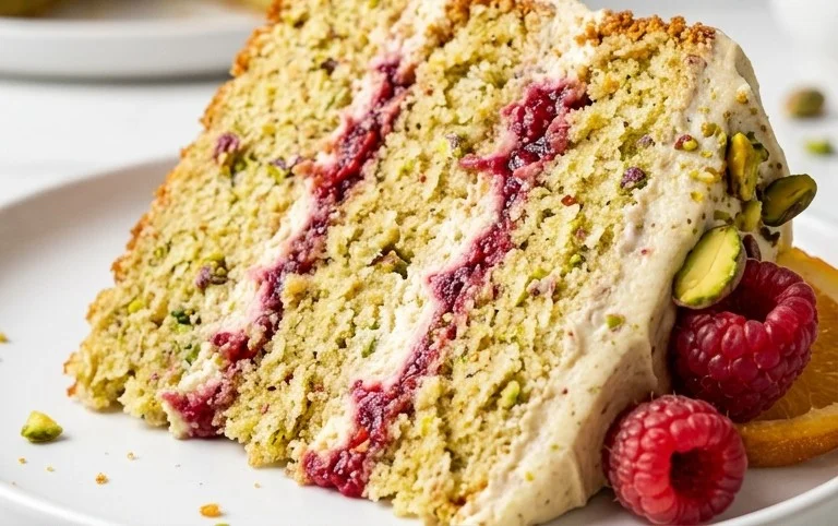 Pistachio Raspberry Cake