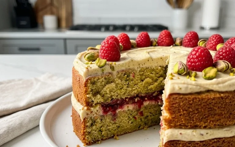 Pistachio Raspberry Cake