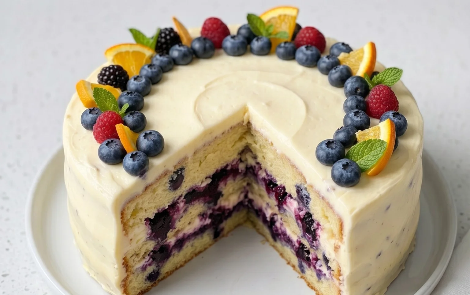 Nova Scotia Blueberry Cream Cake