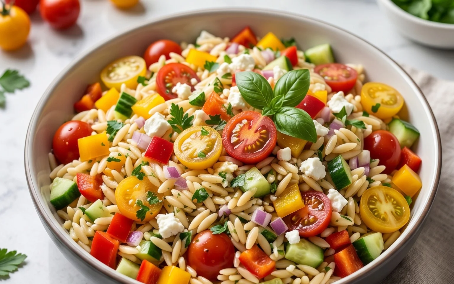 Rainbow Orzo Salad