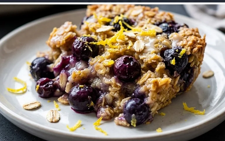 Lemon Blueberry Baked Oats