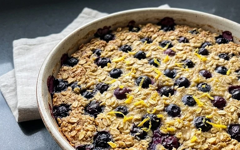 Lemon Blueberry Baked Oats