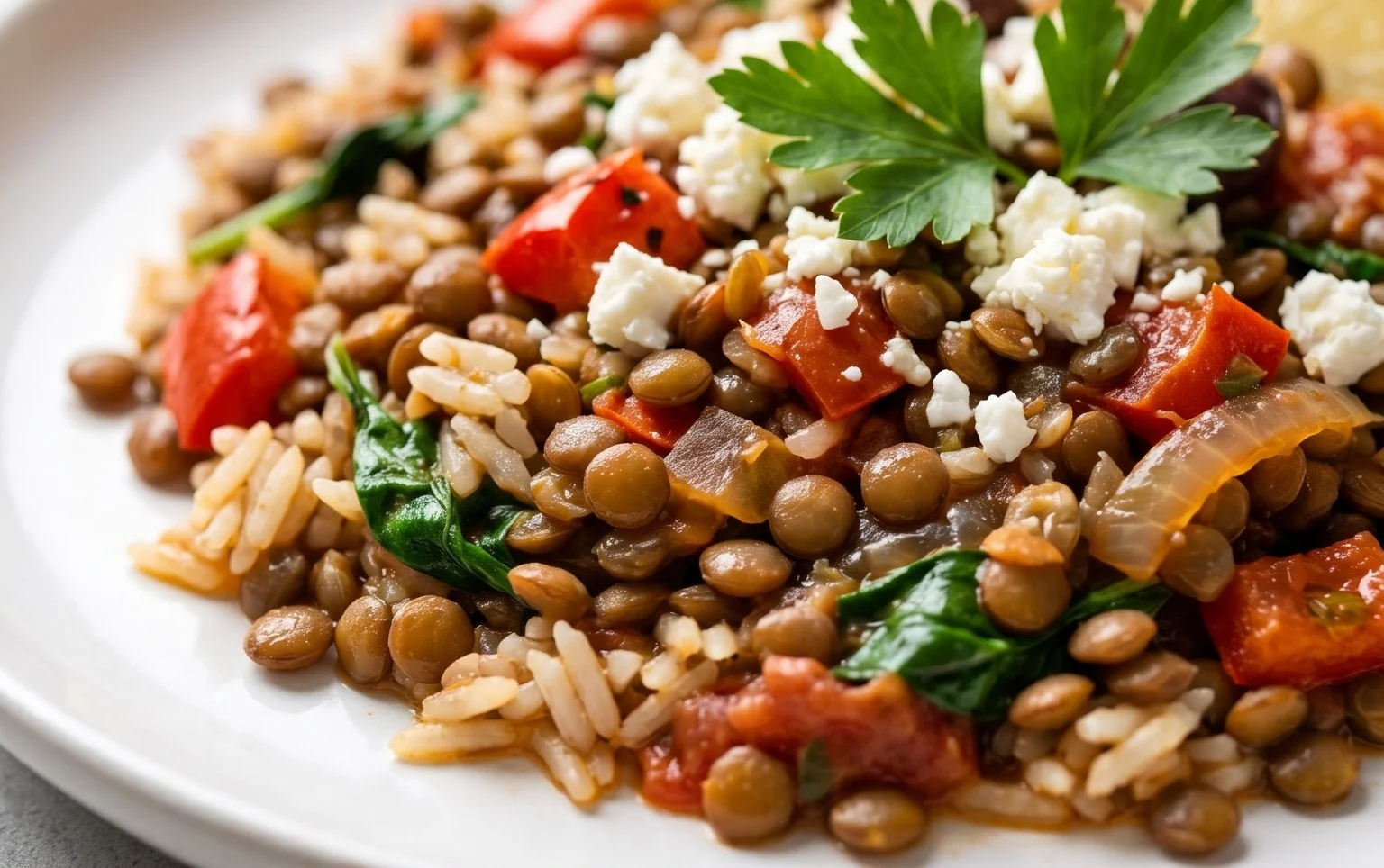 Easy Mediterranean Lentils and Rice