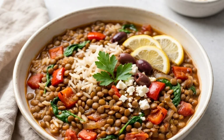 Easy Mediterranean Lentils and Rice