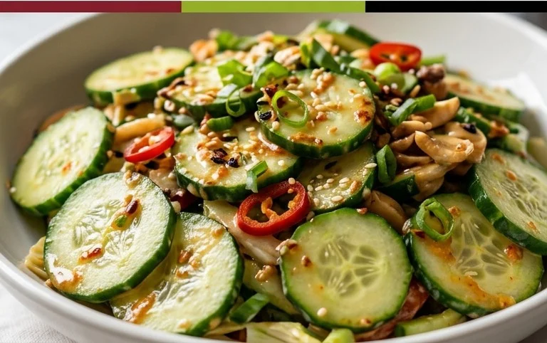 Creamy Asian Cucumber Salad Bowl