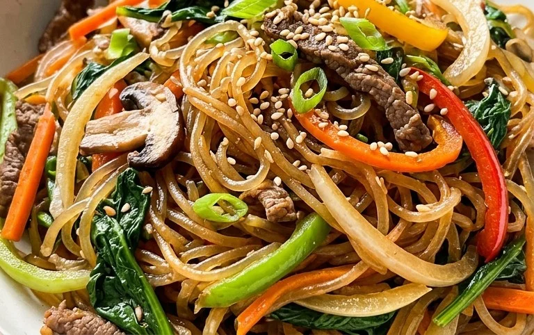 Japchae (Korean Glass Noodle Stir Fry)