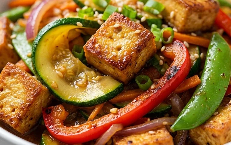 Zucchini Stir Fry With Tofu (Vegan)