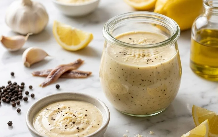 Caesar Salad Dressing (Classic, Creamy & 5 Minutes) 🥗