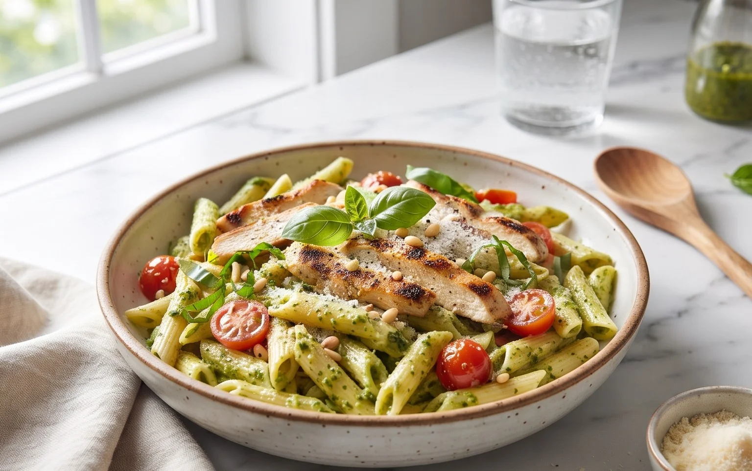 Creamy Chicken Pesto Pasta