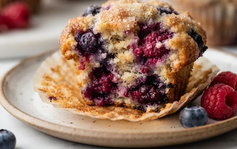 Bakery Style Mixed Berry Muffins | with Frozen Berries