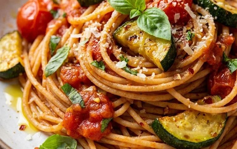 Healthy Tomato Zucchini Pasta