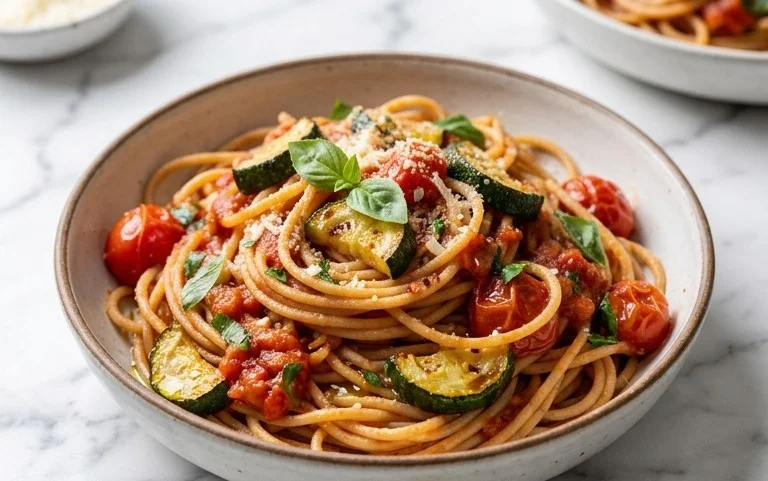 Healthy Tomato Zucchini Pasta