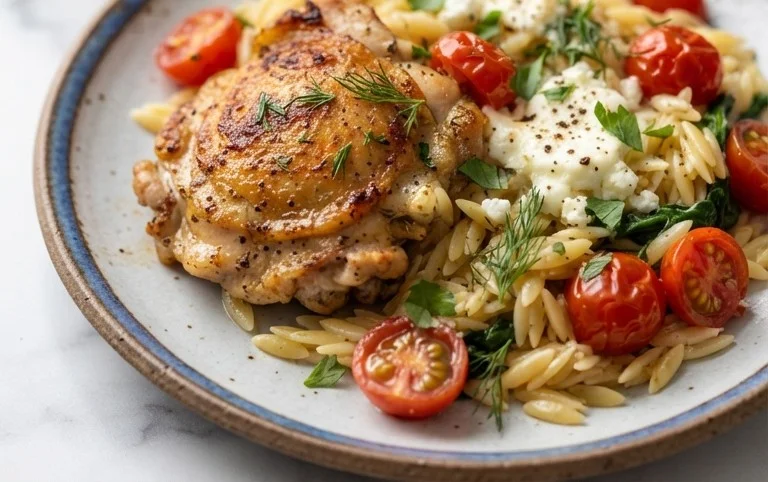 Greek Chicken and Lemon Rice (30 Minutes, One-Pot)