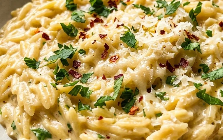 Creamy Garlic Parmesan Orzo