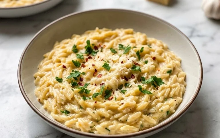 Creamy Garlic Parmesan Orzo
