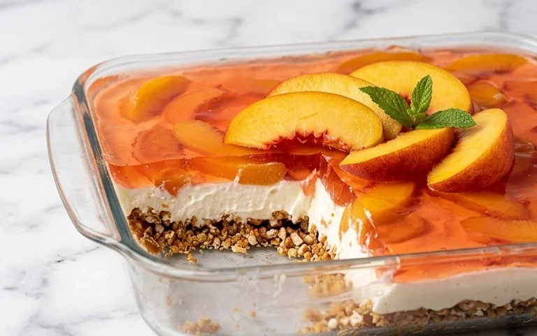Peach Pretzel Salad Dessert