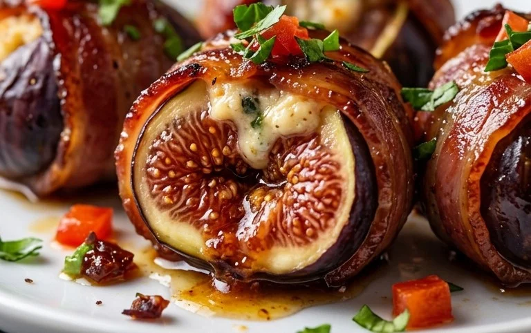 Beef Bacon Wrapped Stuffed Figs