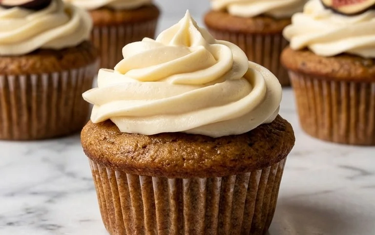 Fig Cupcakes with Honey Cream Cheese Frosting