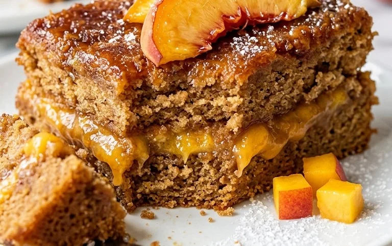 Brown Sugar Layer Cake with Peach Filling