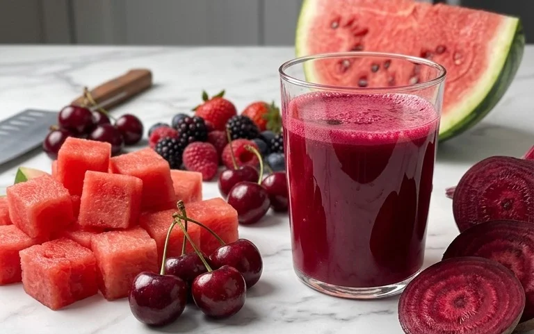 Watermelon Cherry Berry Beet Juice